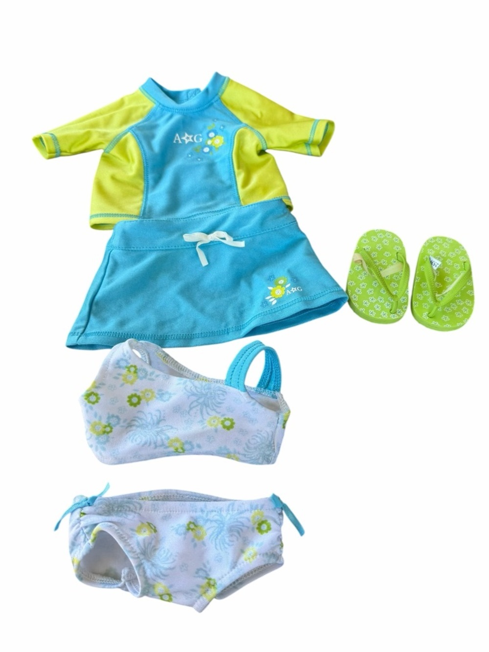 American Girl Doll 2 in 1 Surf Swimsuit Just Like You 2010 Rash Guard Retired